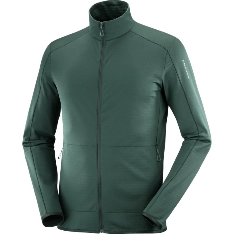 Chaquetas Salomon Essential Lightwarm Full Zip Hombre Verdes Oscuro | MX EORT345